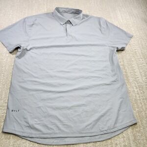 BYLT Polo Shirt Men Large Gray Performance Golf Quick Dry Wicking